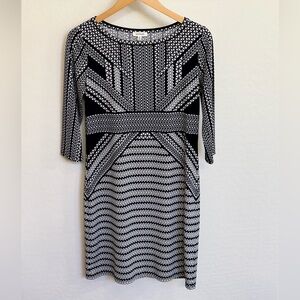 Max Studio Black and White Geometric Sheath Dress Like New